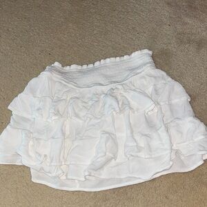 Aeropostale White Ruffled Mini Skirt